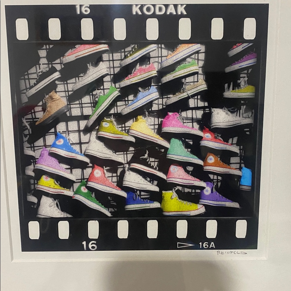 Kodak Film Strip Framed Art Converse shoes 13x14 inch